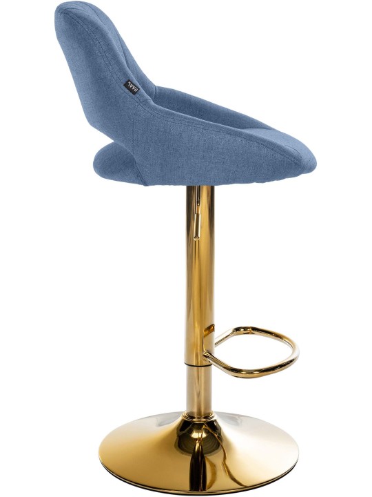 Tabouret de bar Milet tissu or, bleu Tabouret de bar Milet tissu or, bleu