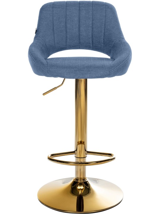 Tabouret de bar Milet tissu or, bleu Tabouret de bar Milet tissu or, bleu