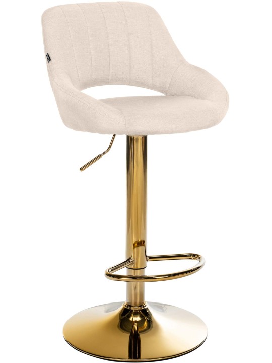 Tabouret de bar Milet tissu or, crème Tabouret de bar Milet tissu or, crème