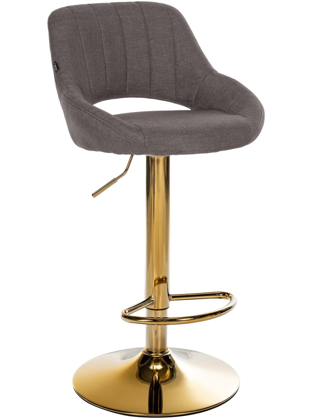 Tabouret de bar Milet tissu or, gris foncé