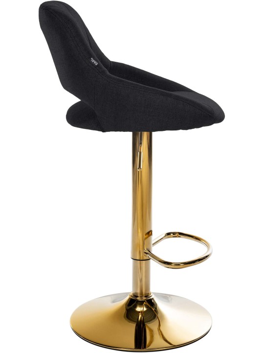 Tabouret de bar Milet tissu or, noir Tabouret de bar Milet tissu or, noir