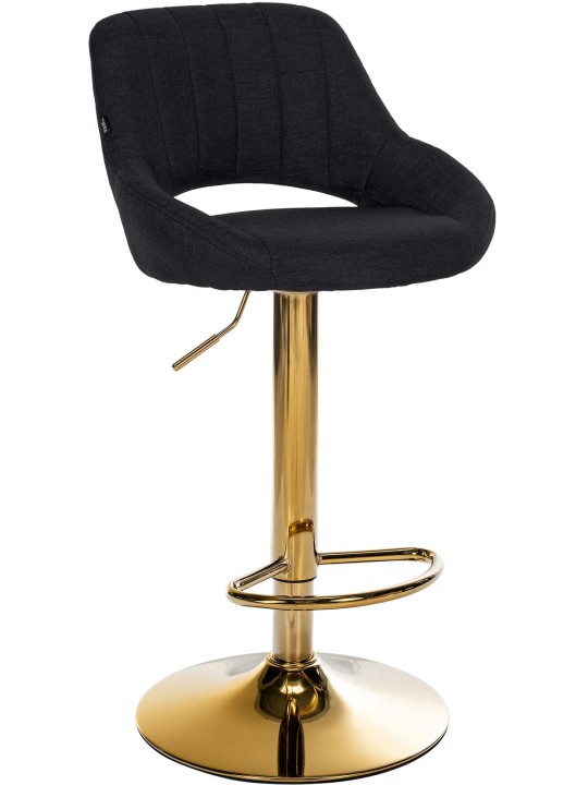 Tabouret de bar Milet tissu or, noir Tabouret de bar Milet tissu or, noir