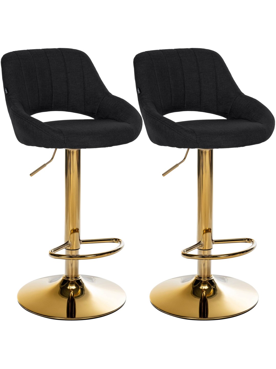 Lot de 2 tabourets de bar Milet tissu G, noir