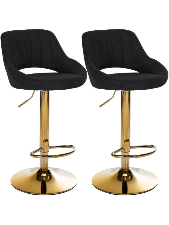 Lot de 2 tabourets de bar Milet tissu G, noir Lot de 2 tabourets de bar Milet tissu G, noir