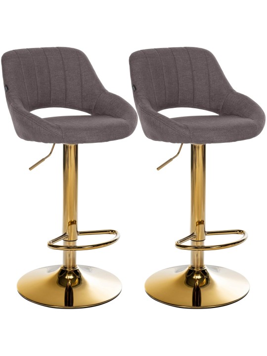 Lot de 2 tabourets de bar Milet tissu G, gris foncé Lot de 2 tabourets de bar Milet tissu G, gris foncé
