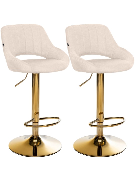 Lot de 2 tabourets de bar Milet tissu G, crème Lot de 2 tabourets de bar Milet tissu G, crème