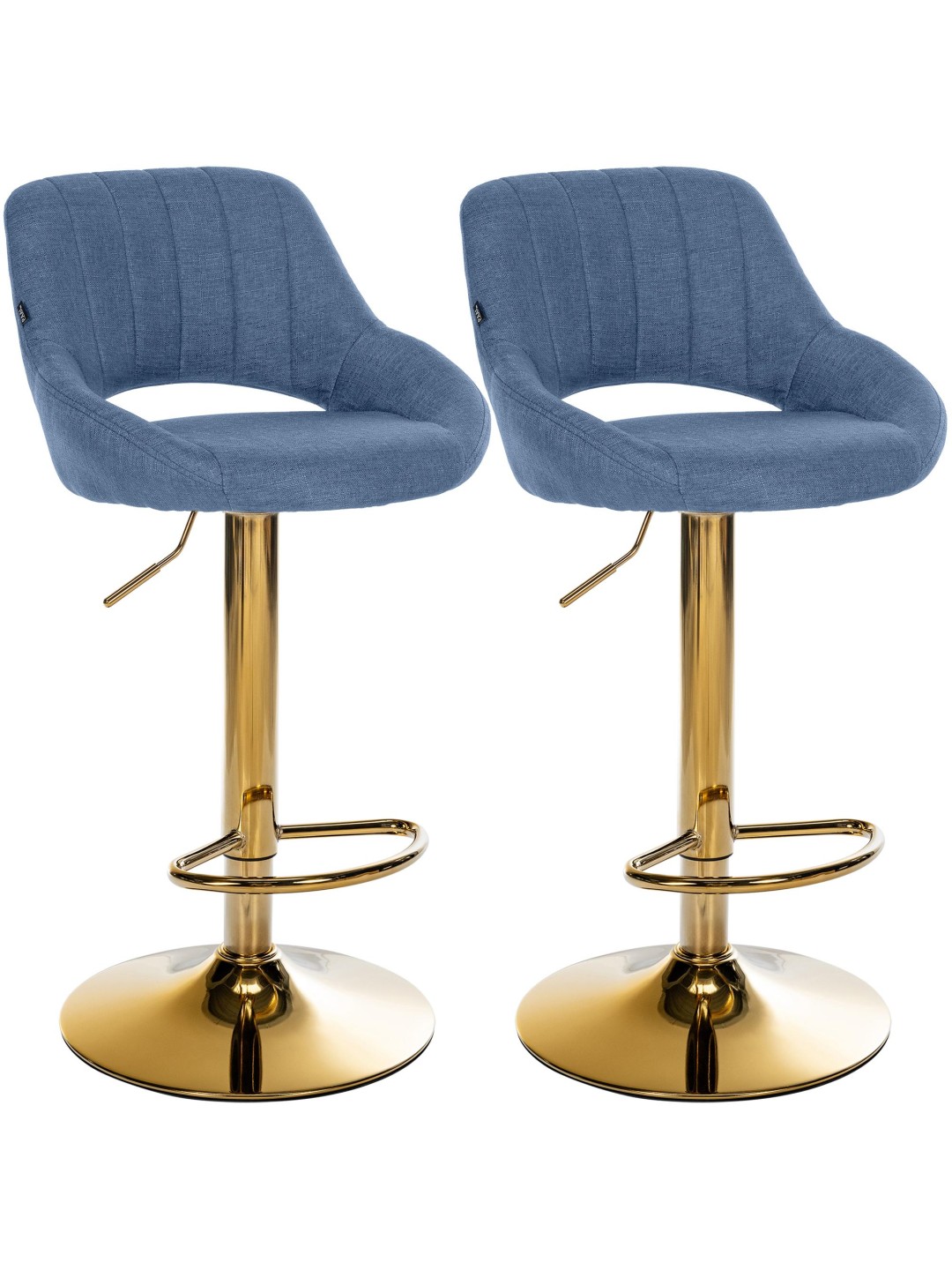 Lot de 2 tabourets de bar Milet tissu G, bleu