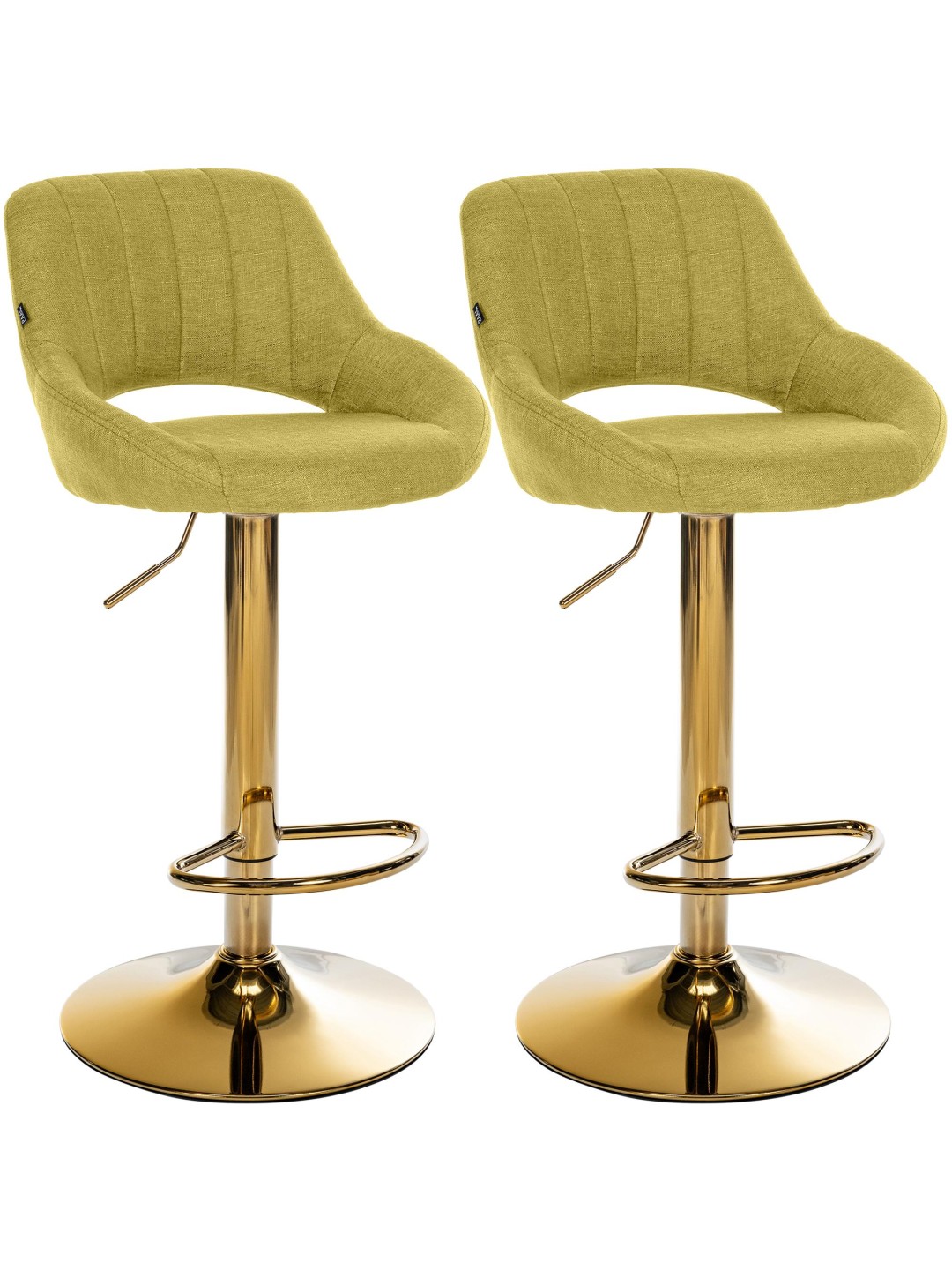 Lot de 2 tabourets de bar Milet tissu G, vert