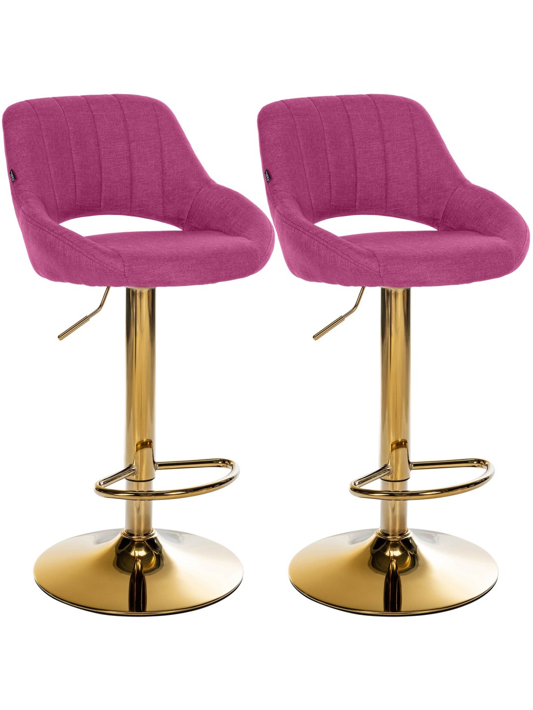 Lot de 2 tabourets de bar Milet tissu G, violet