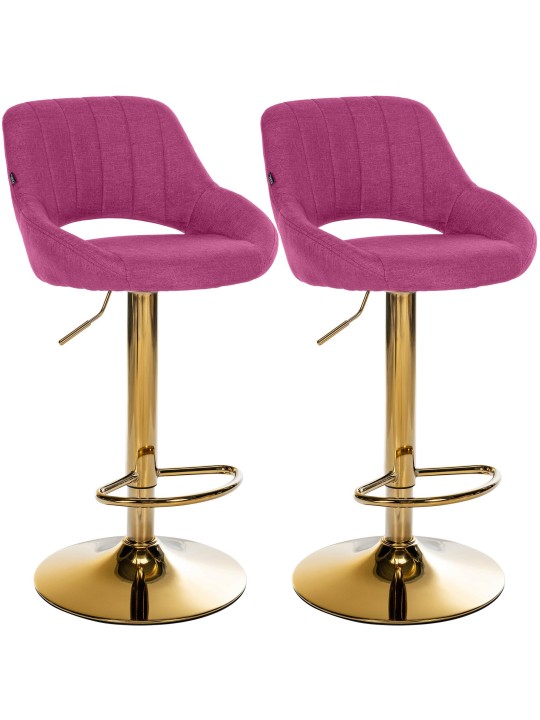 Lot de 2 tabourets de bar Milet tissu G, violet Lot de 2 tabourets de bar Milet tissu G, violet