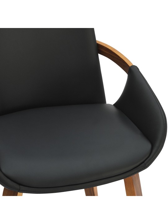 Chaise de salle à manger Bertol similicuir, noyer/noir