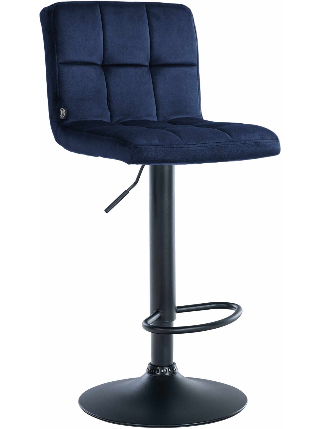 Tabouret de bar velours Pérou, bleu