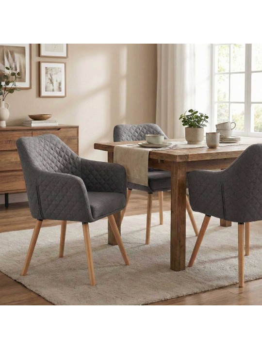 Chaise de salle à manger Gent tissu natura, gris foncé Chaise de salle à manger Gent tissu natura, gris foncé
