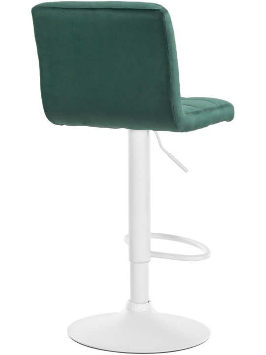 Tabouret de bar Peru velours blanc, vert