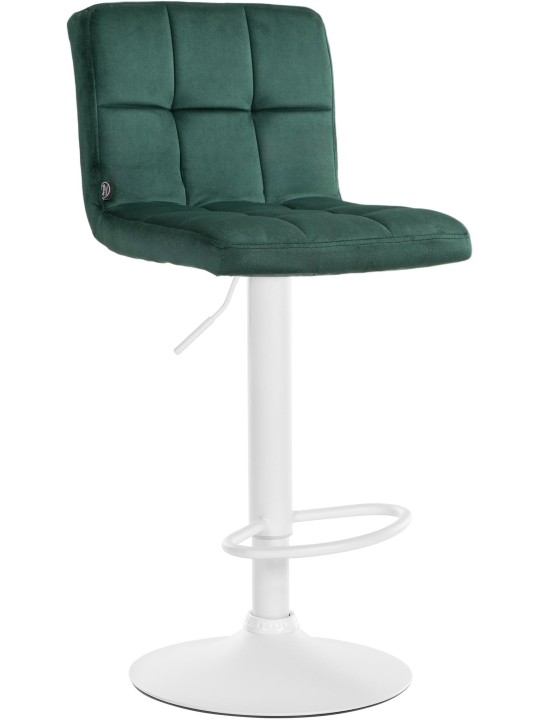 Tabouret de bar Peru velours blanc, vert