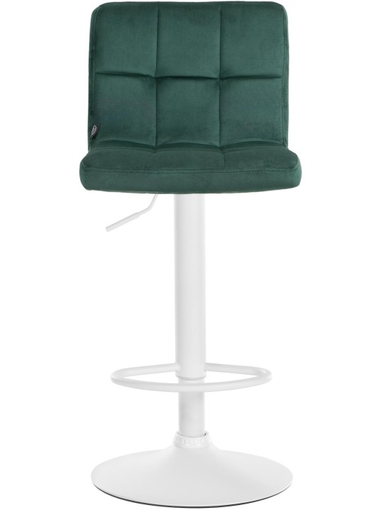 Tabouret de bar Peru velours blanc, vert