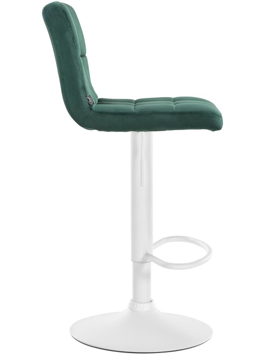 Tabouret de bar Peru velours blanc, vert