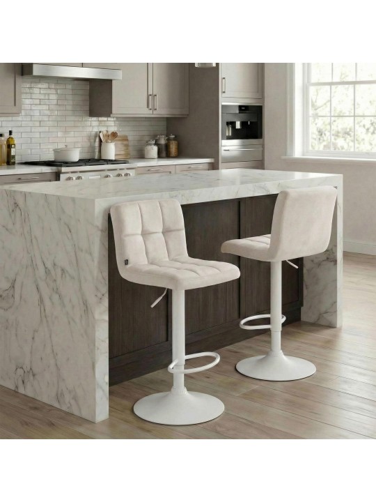 Tabouret de bar velours Pérou, crème Tabouret de bar velours Pérou, crème