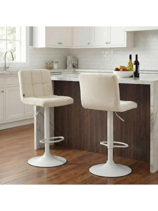 Tabouret de bar velours Pérou, crème Tabouret de bar velours Pérou, crème