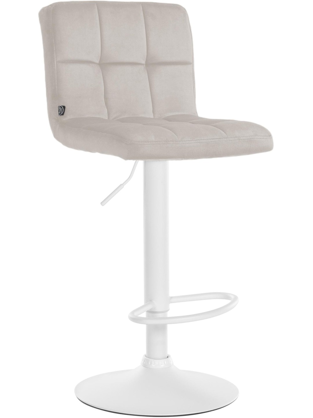 Tabouret de bar velours Pérou, crème