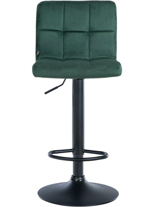 Tabouret de bar Peru velours noir, vert