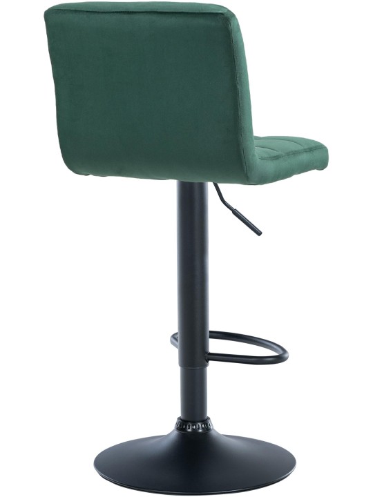 Tabouret de bar Peru velours noir, vert