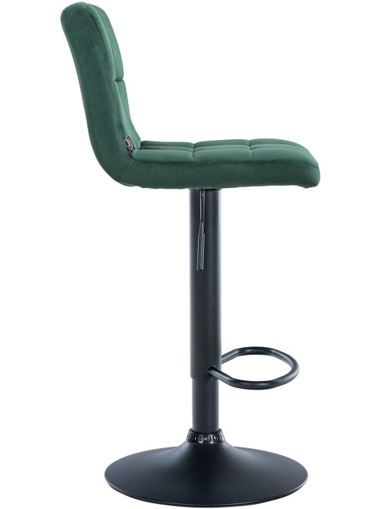 Tabouret de bar Peru velours noir, vert