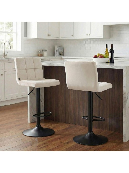 Tabouret de bar velours Pérou, crème Tabouret de bar velours Pérou, crème