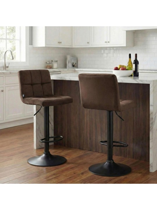 Tabouret de bar velours Pérou, brun Tabouret de bar velours Pérou, brun
