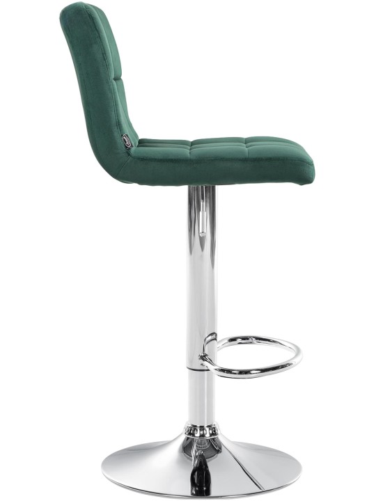Tabouret de bar Peru velours chrome, vert