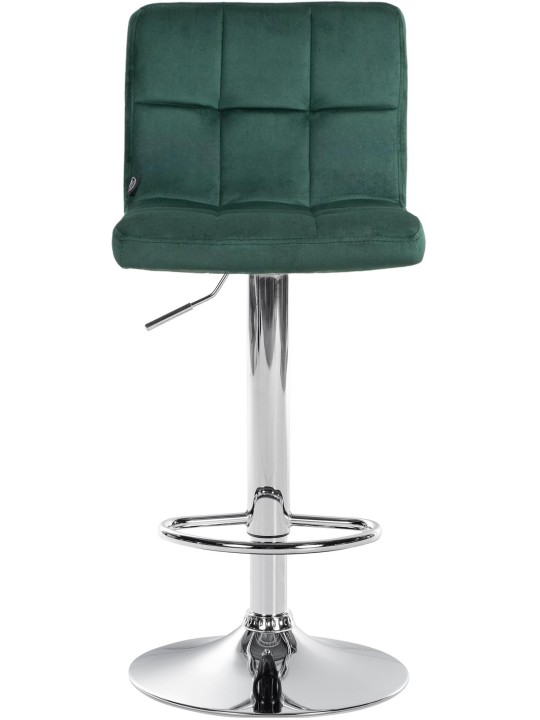 Tabouret de bar Peru velours chrome, vert