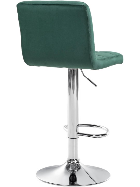 Tabouret de bar Peru velours chrome, vert
