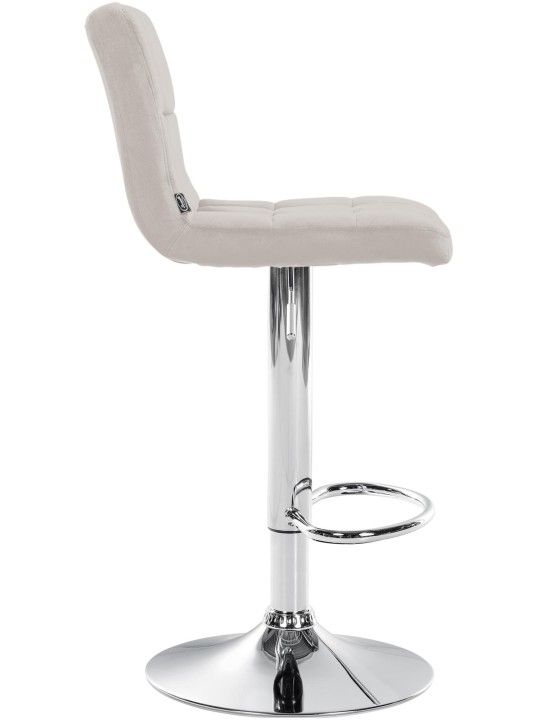 Tabouret de bar Peru velours chrome, crème