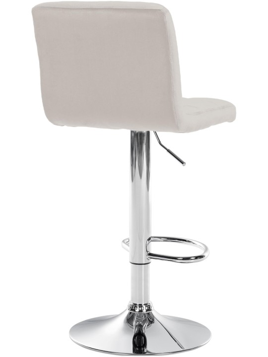 Tabouret de bar Peru velours chrome, crème