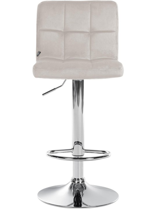 Tabouret de bar Peru velours chrome, crème