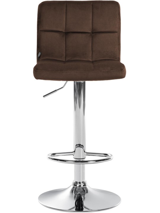 Tabouret de bar Peru velours chrome, brun