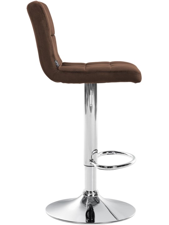 Tabouret de bar Peru velours chrome, brun