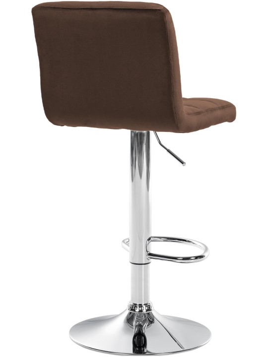 Tabouret de bar Peru velours chrome, brun