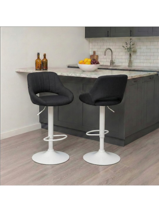 Tabouret de bar Milet tissu, noir