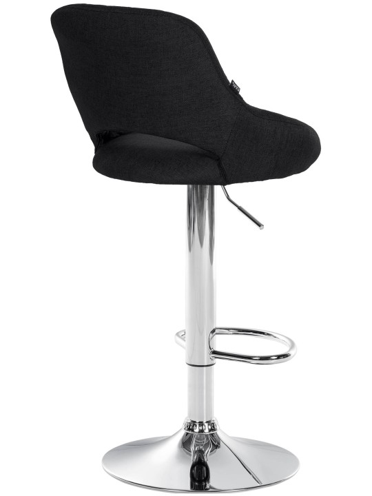 Tabouret de bar Milet tissu chrome, noir Tabouret de bar Milet tissu chrome, noir