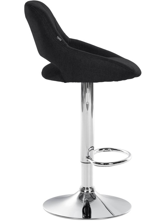 Tabouret de bar Milet tissu chrome, noir Tabouret de bar Milet tissu chrome, noir