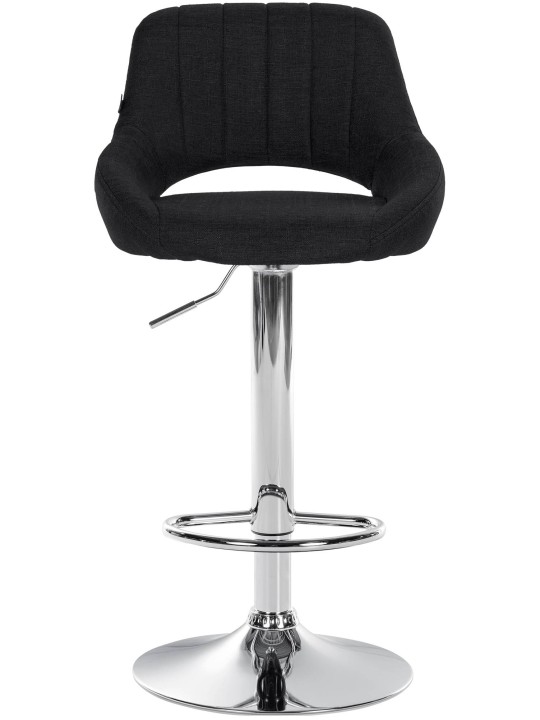 Tabouret de bar Milet tissu chrome, noir Tabouret de bar Milet tissu chrome, noir