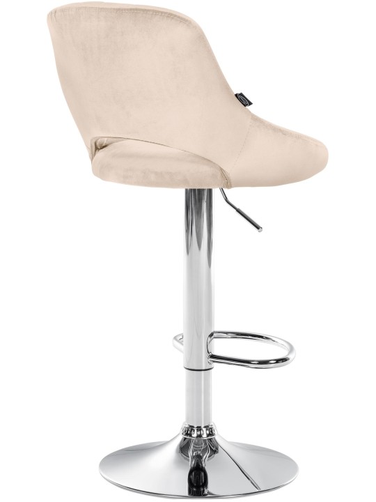 Tabouret de bar Milet velours chrome, crème Tabouret de bar Milet velours chrome, crème