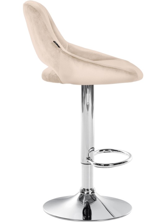Tabouret de bar Milet velours chrome, crème Tabouret de bar Milet velours chrome, crème