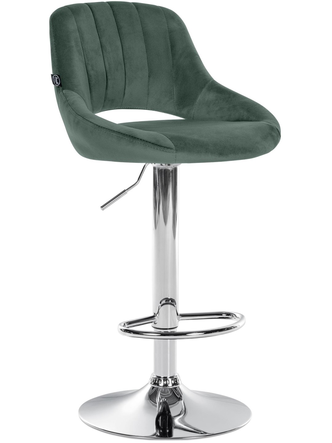Tabouret de bar Milet velours chrome, vert