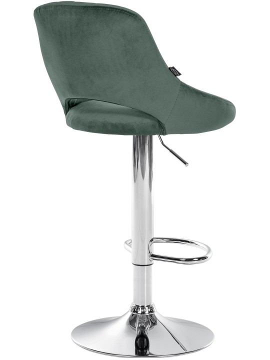 Tabouret de bar Milet velours chrome, vert