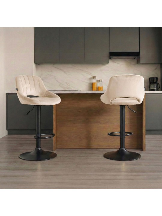 Tabouret de bar Milet velours, crème Tabouret de bar Milet velours, crème