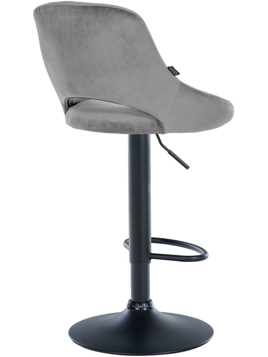 Tabouret de bar Milet velours, gris foncé