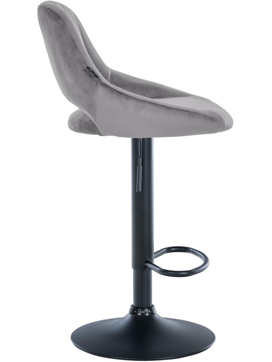 Tabouret de bar Milet velours, gris foncé