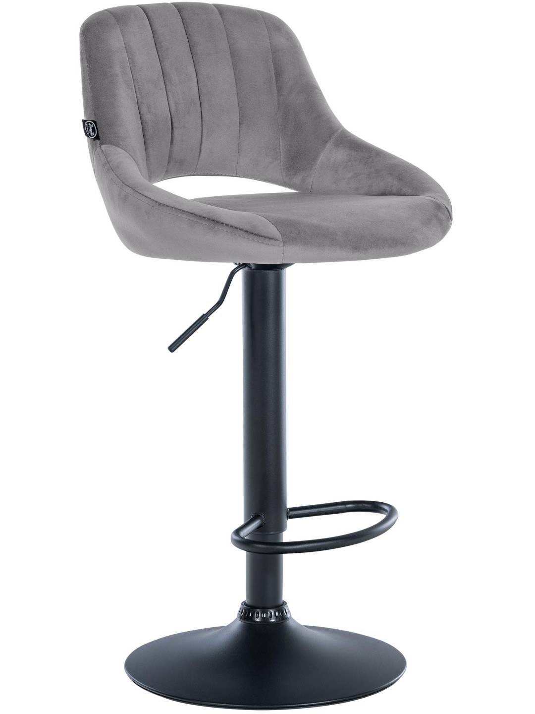 Tabouret de bar Milet velours, gris foncé